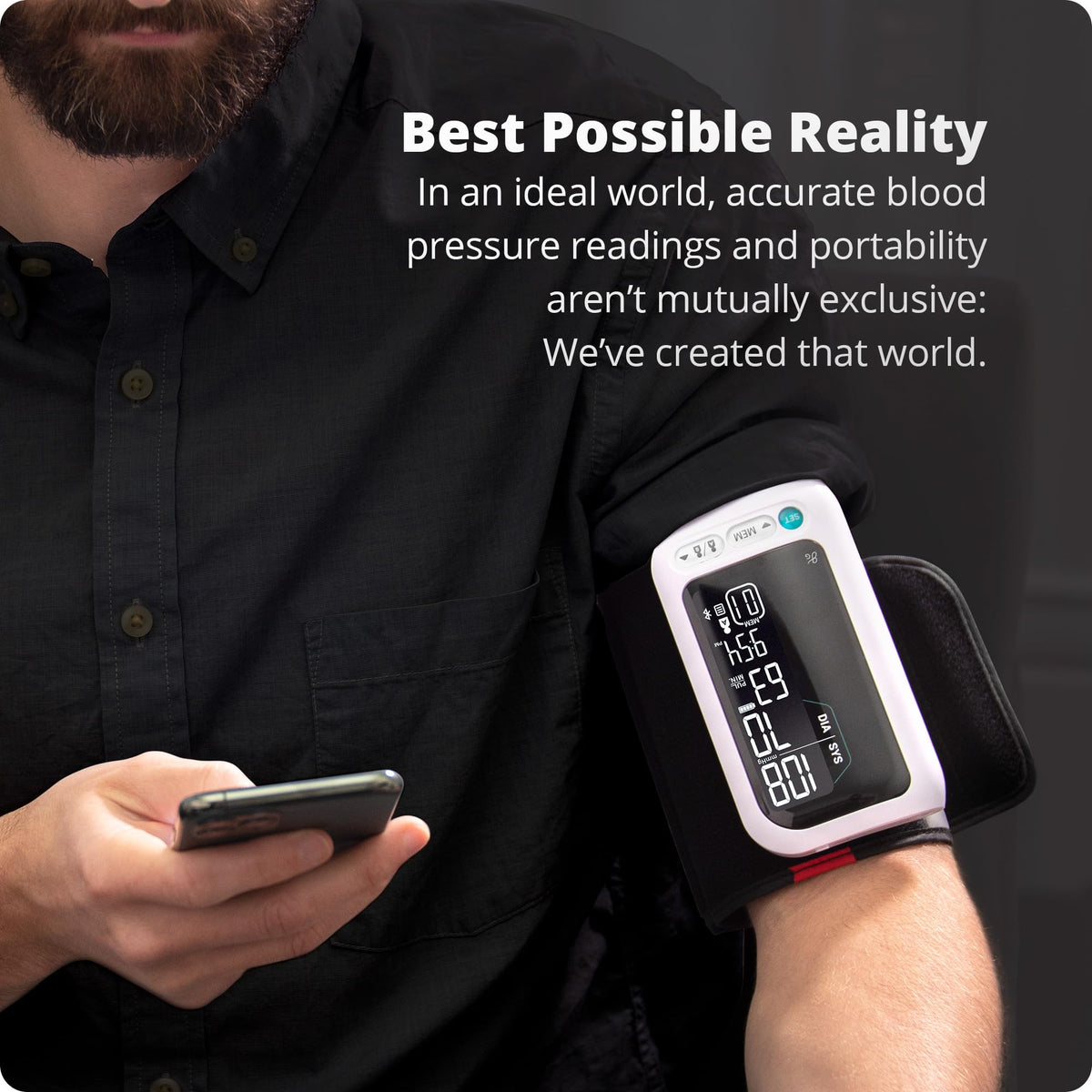 Bluetooth Blood Pressure Monitor with Upper Arm Cuff T48198