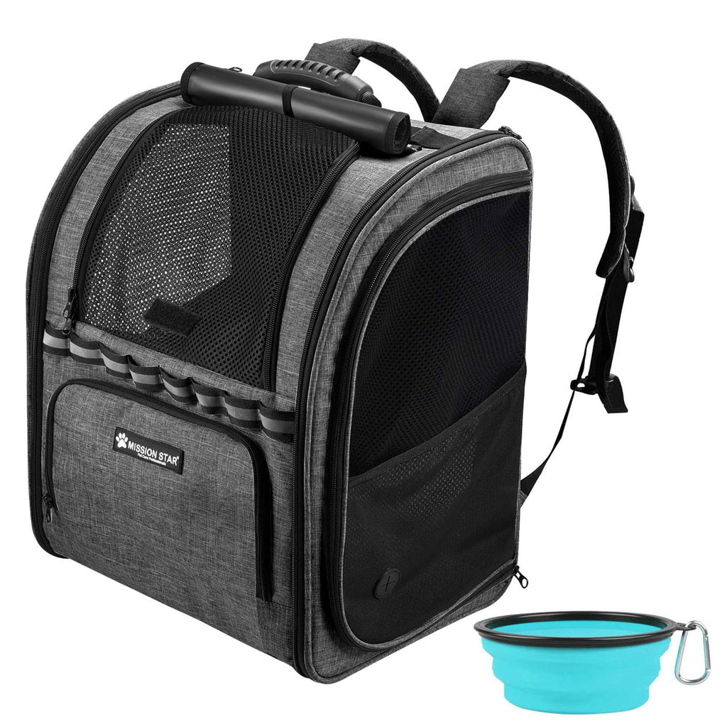 Dark Grey Breathable Mesh Cat Backpack Carrier U300535