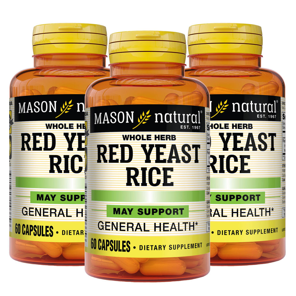 Red Yeast Rice Herbal Supplement 60 Capsules Pack of 3 J732515