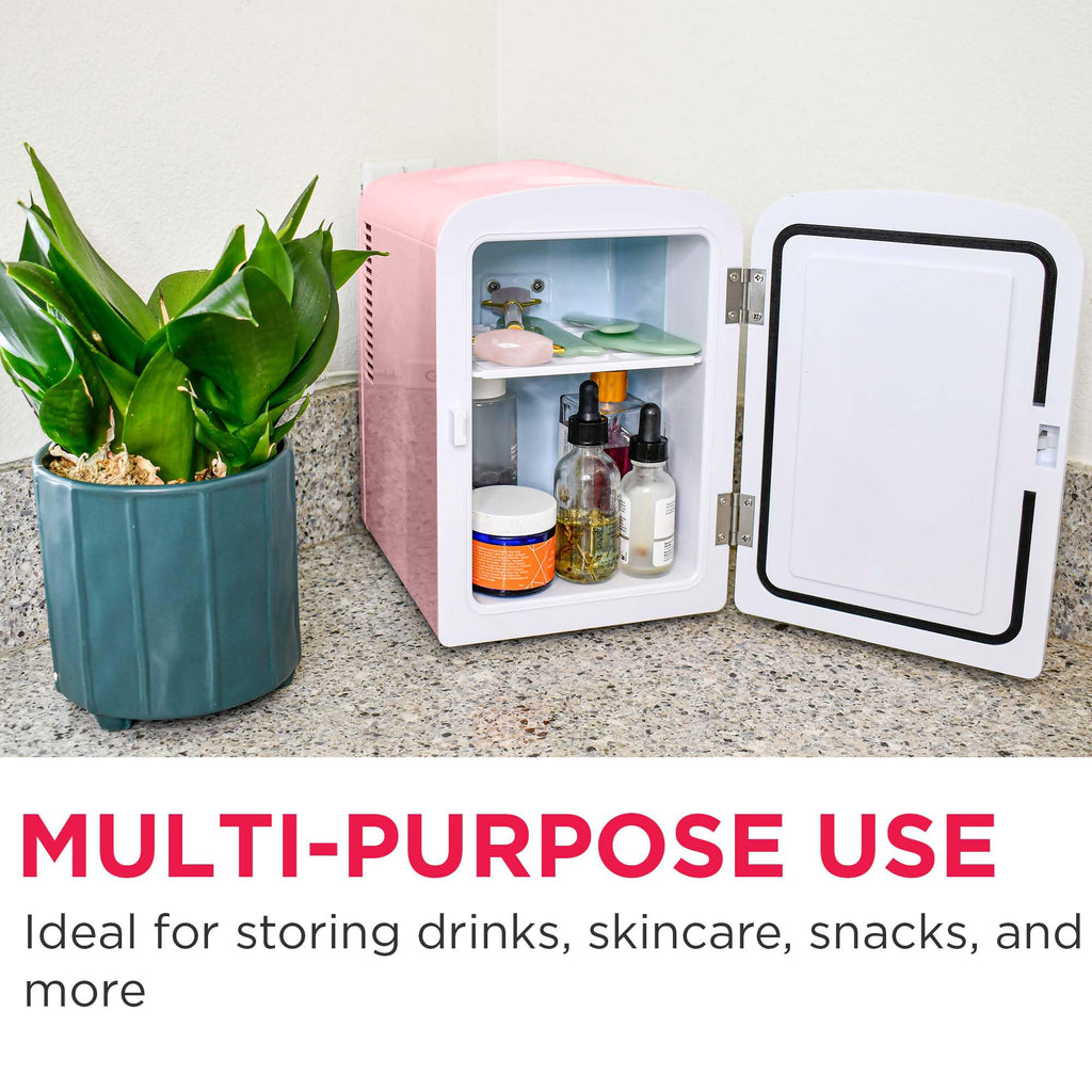 Mini Portable Compact Personal Fridge, 4 Liter Capacity, Pink N89249