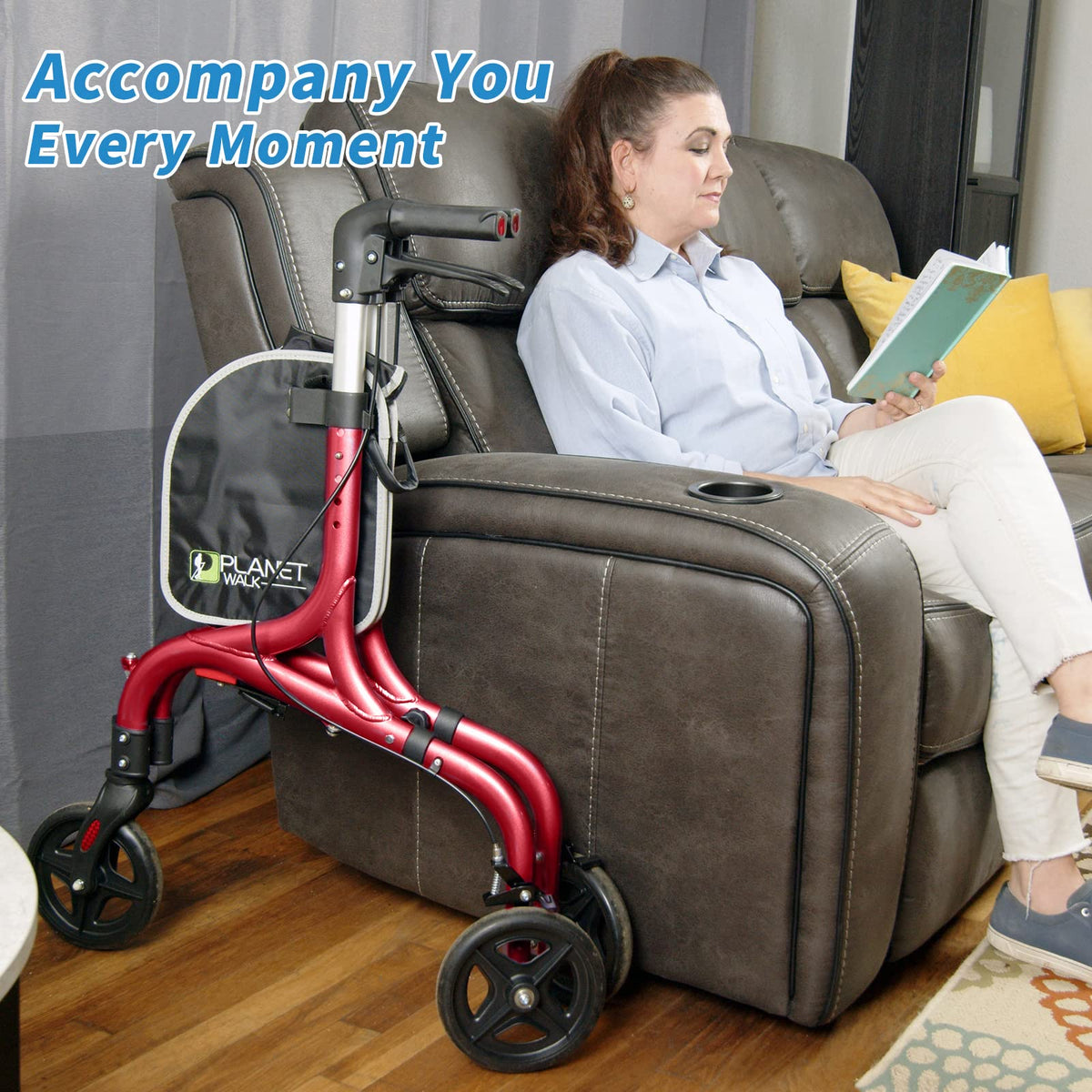 3 Wheel Foldable Aluminum Rollator Walker J5345