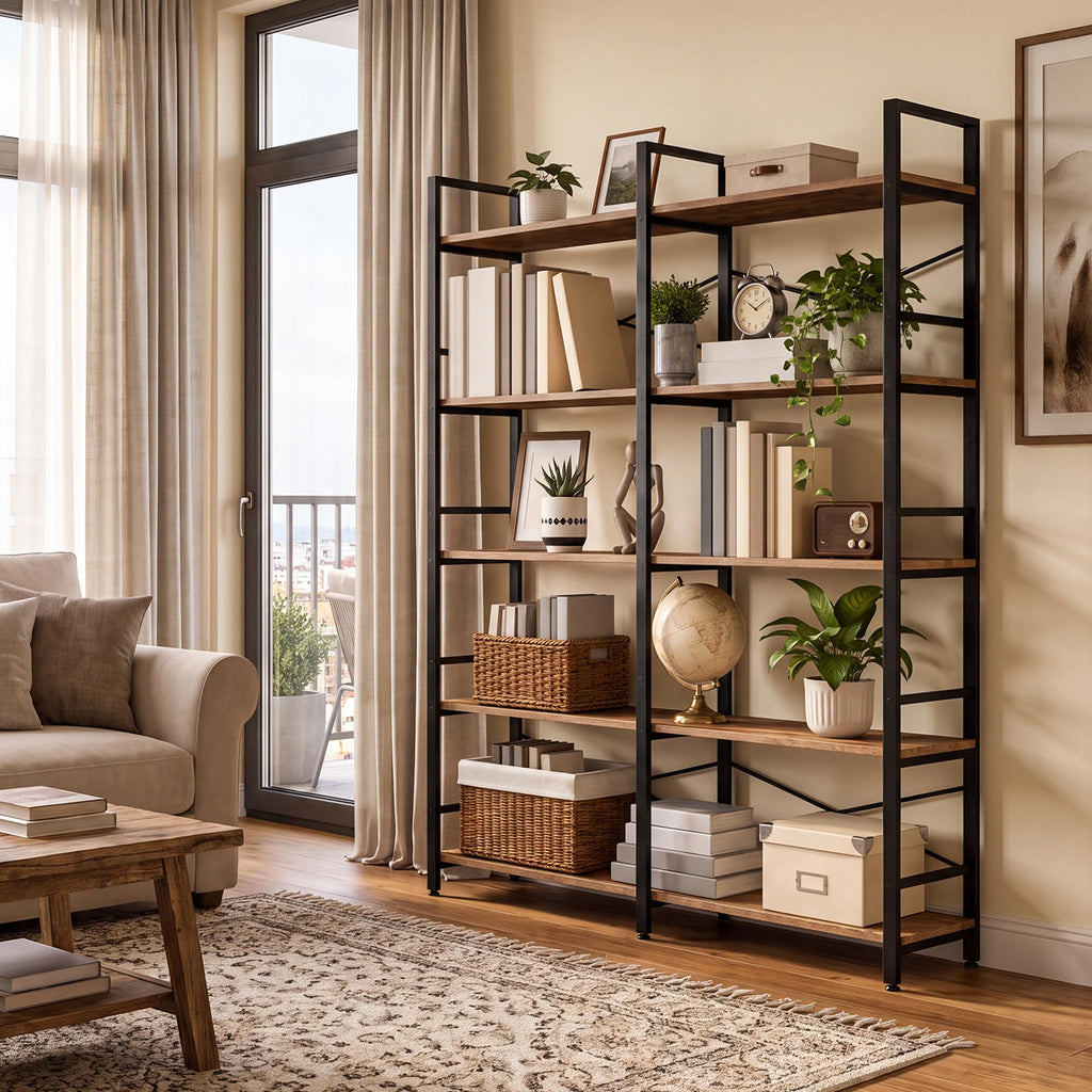 5 Tier Bookshelf with 10 Open Shelves E240