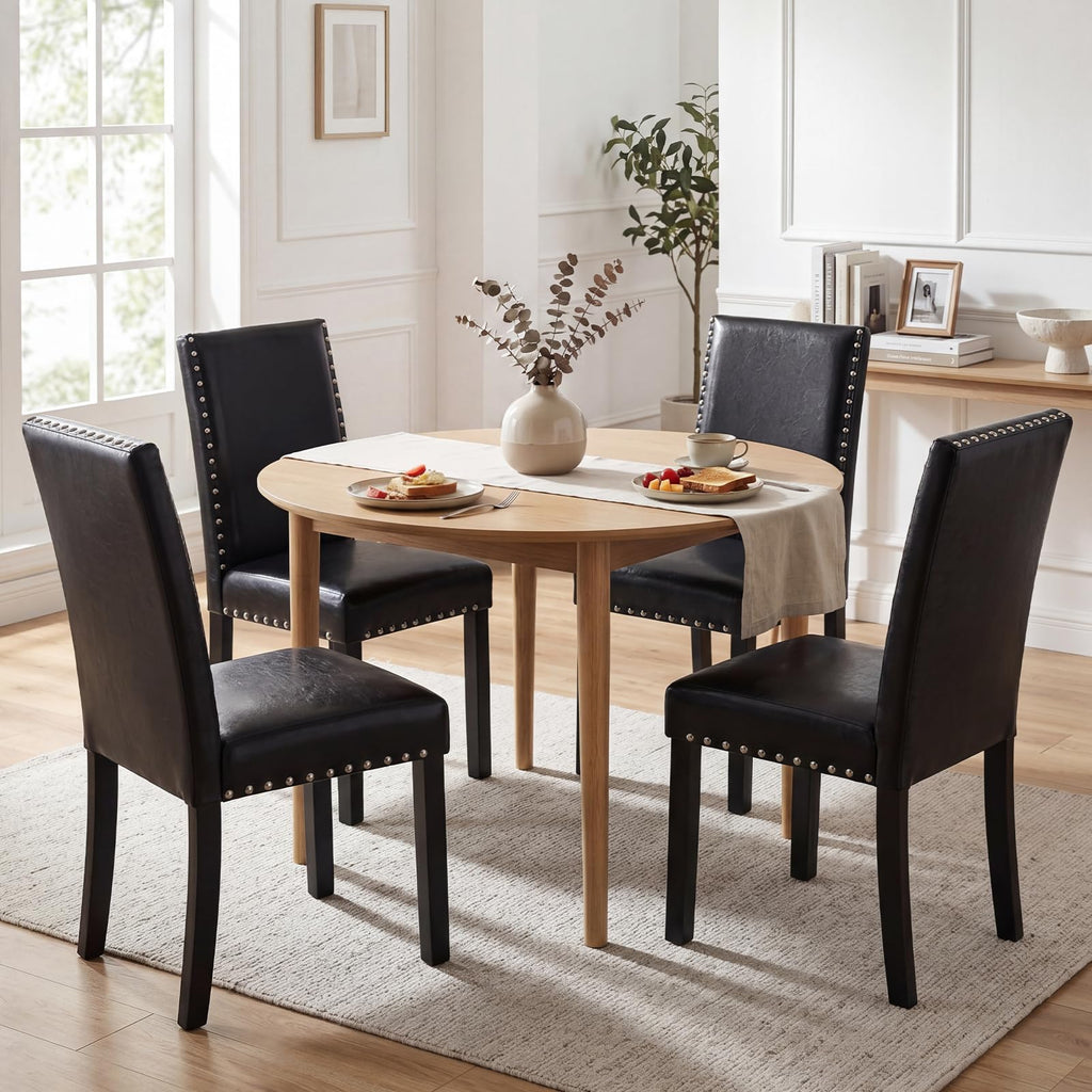 Faux Leather Upholstered Dining Chairs Set of 2 R12552