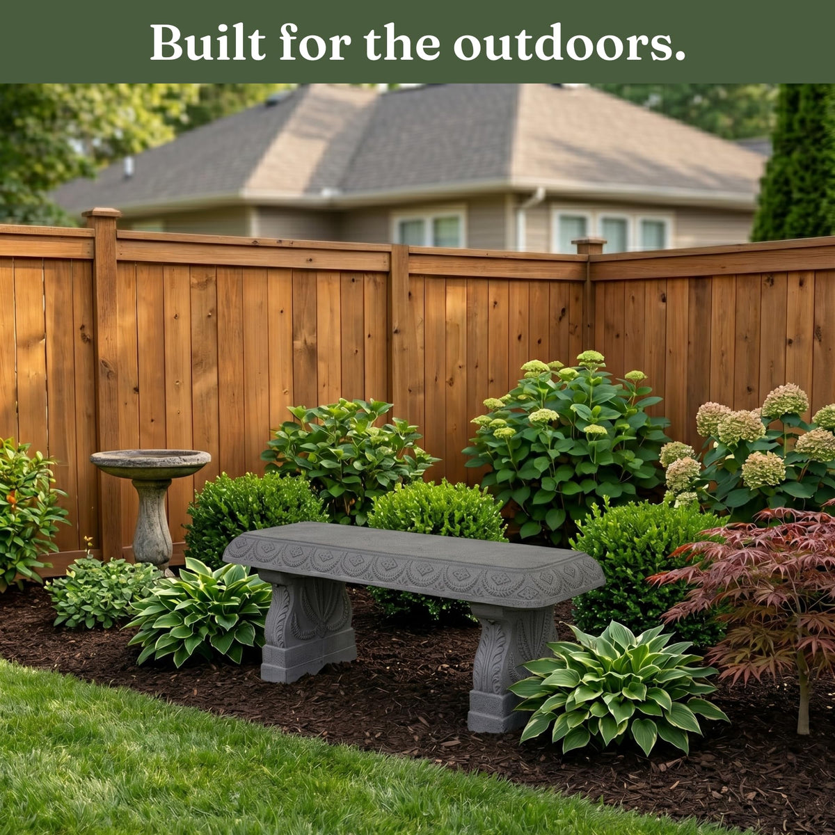Basalt Grey Weatherproof Outdoor Garden Bench G450105
