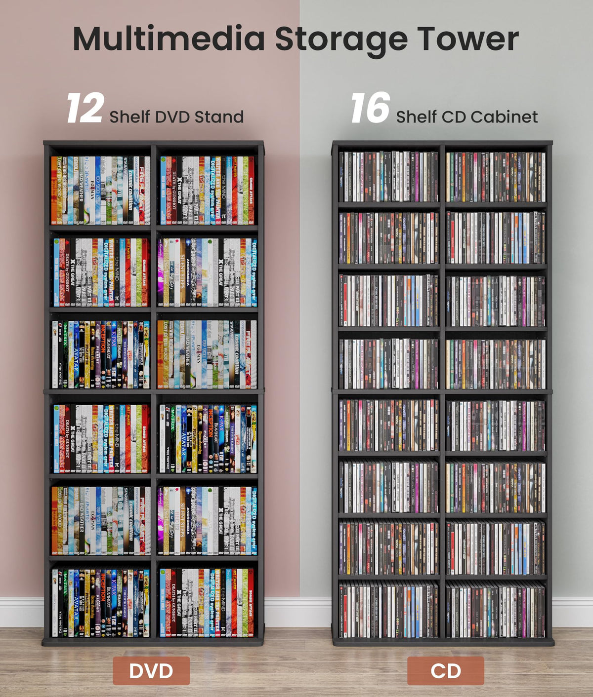 16-Shelf DVD Storage Rack G544