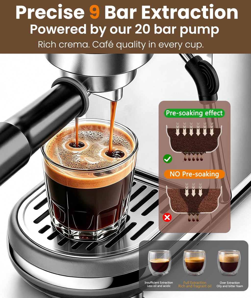 20 Bar Espresso Machine with Milk Frother C172246