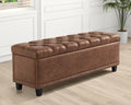 51" Brown Button-Tufted Storage Bench N986