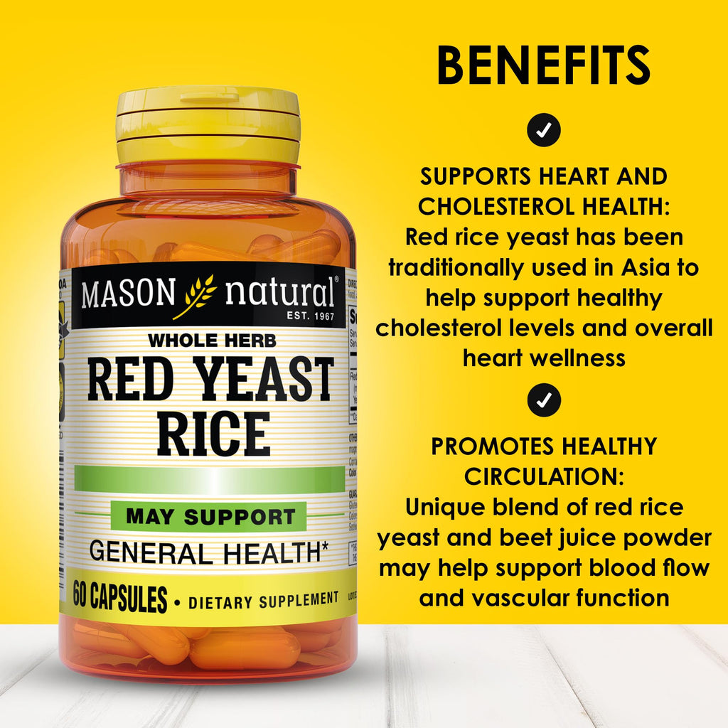 Red Yeast Rice Herbal Supplement 60 Capsules Pack of 3 J732515