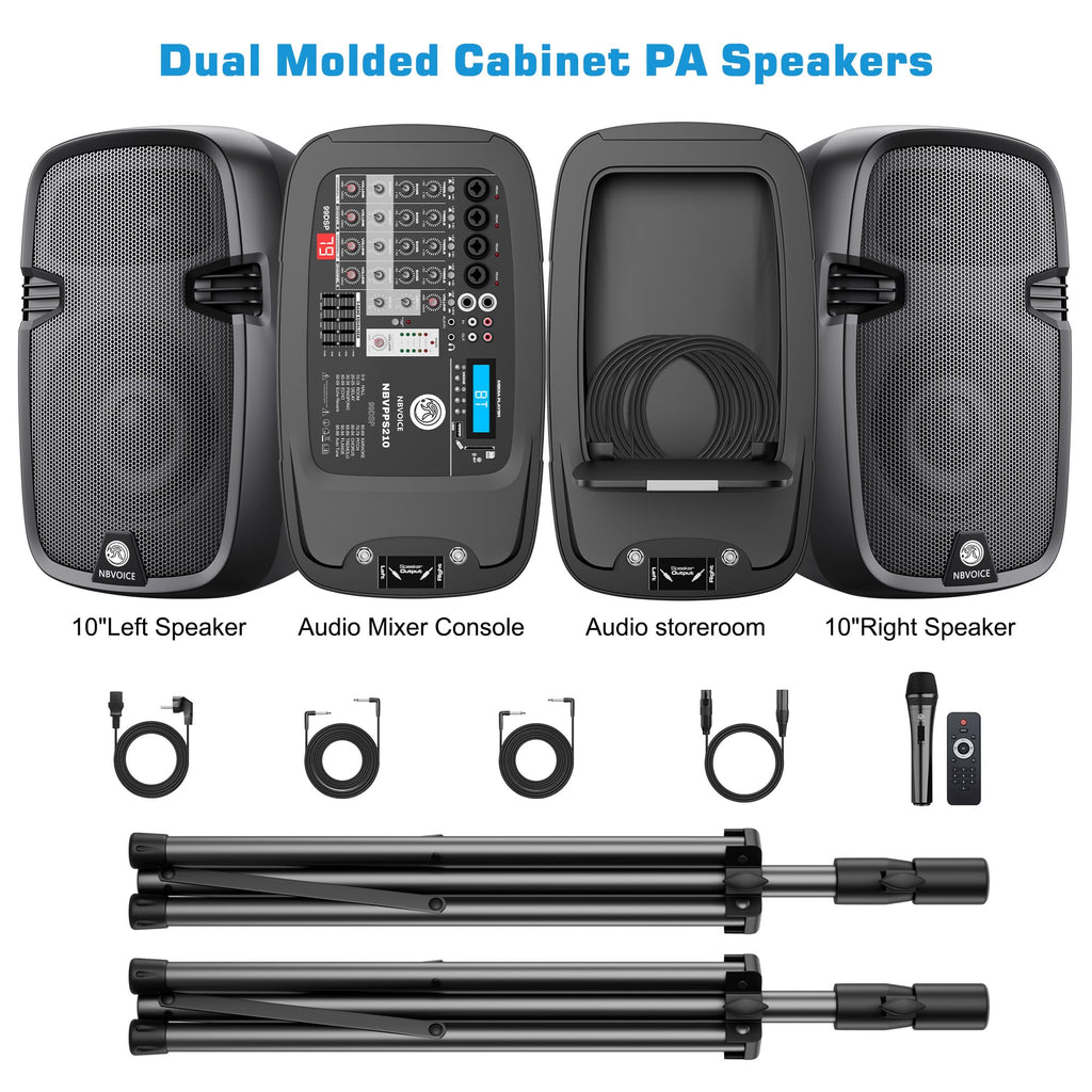 10" 600W Powered PA System with 8-Channel Mixer B668627