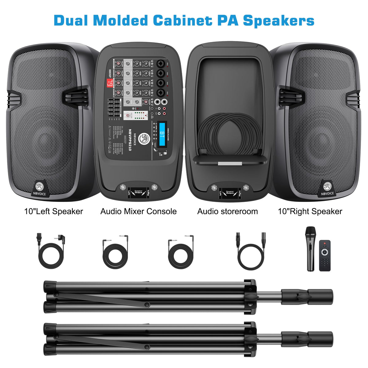 10" 600W Powered PA System with 8-Channel Mixer B668627