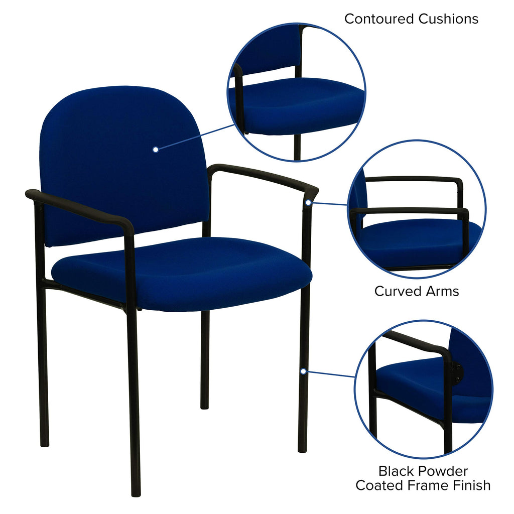 Navy Fabric Stackable Steel Side Chair M700