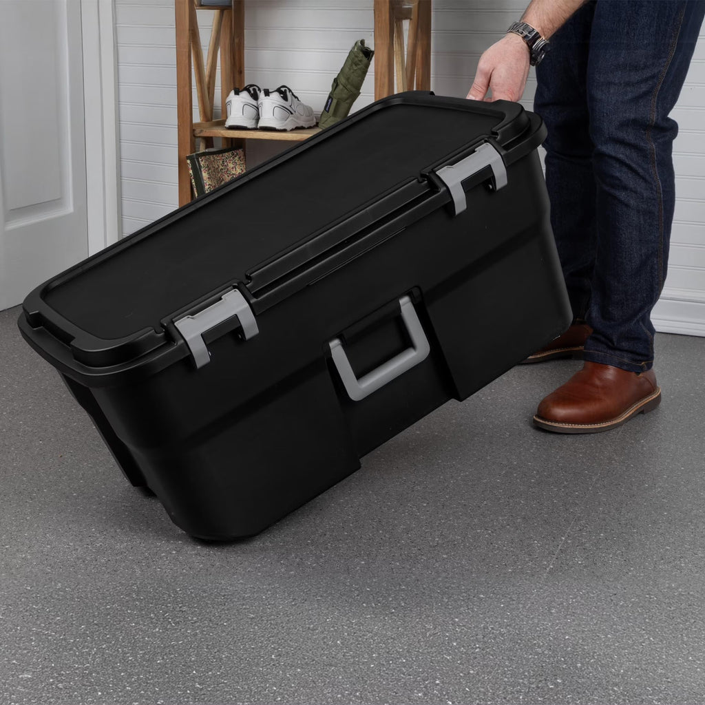Black 22 Gal Lockable Storage Chest with Wheels V46616