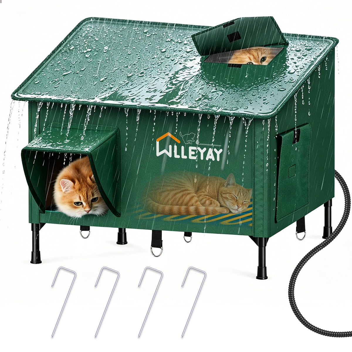 Extra Large Collapsible Heated Cat House S495