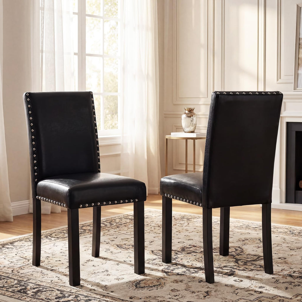 Faux Leather Upholstered Dining Chairs Set of 2 R12552