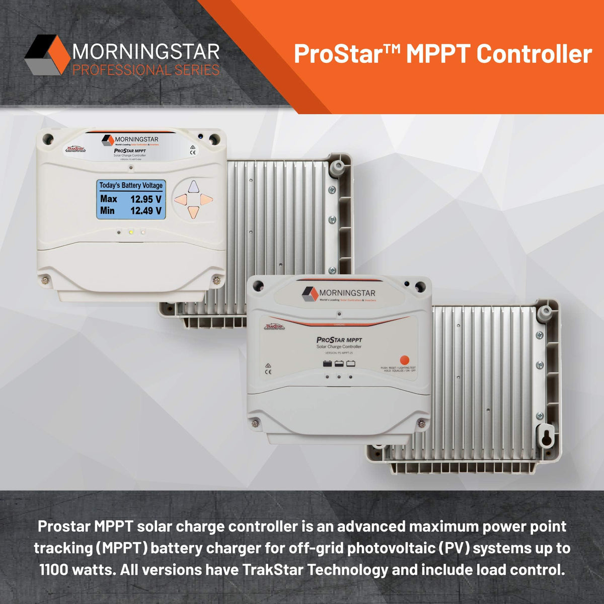 25A MPPT Solar Charge Controller with Built-in Meter G7070