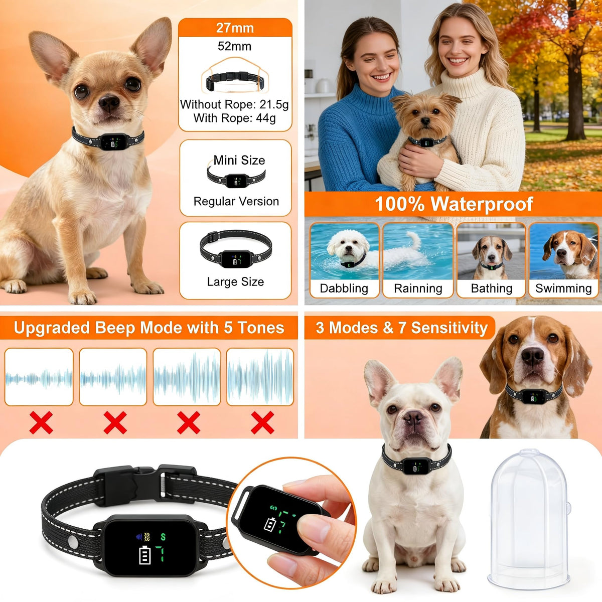 2 Pack Small Anti Barking Training Collar S703494