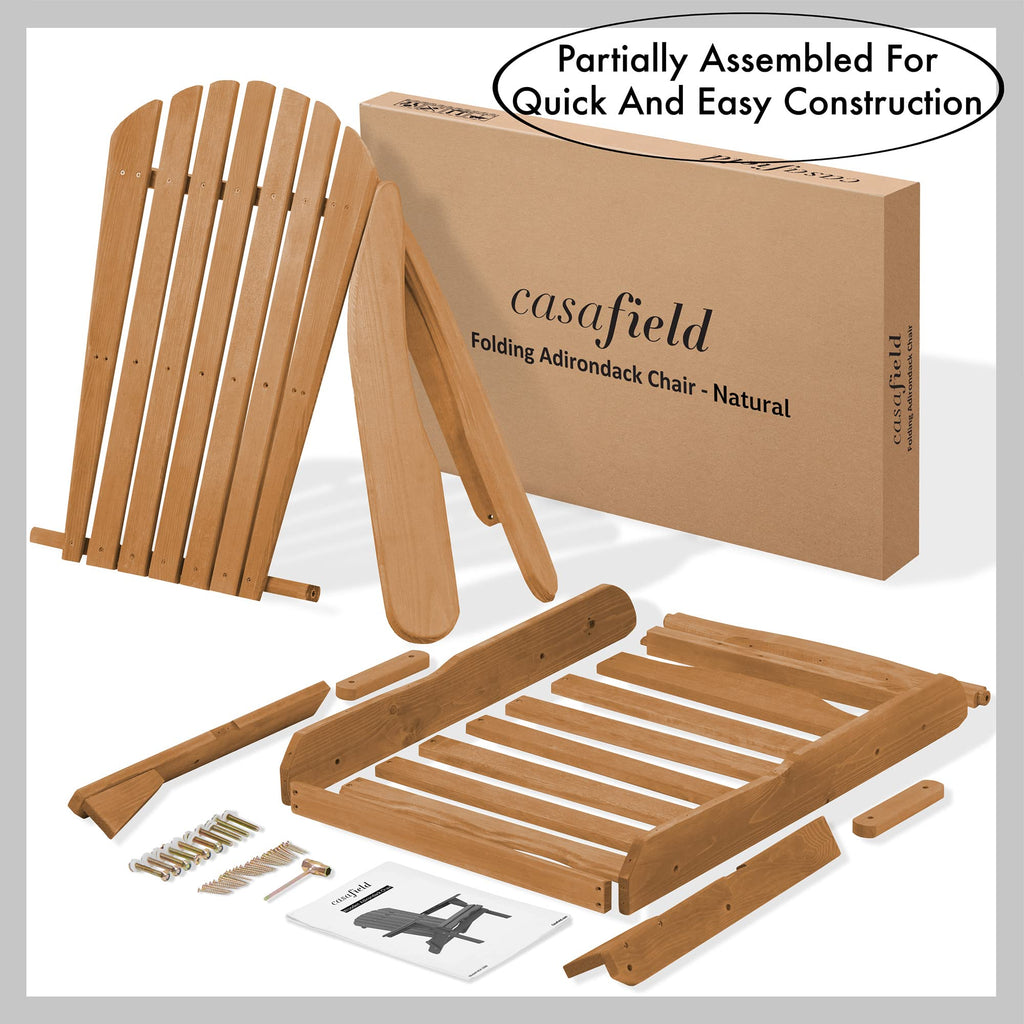 Folding Adirondack Chair Cedar Wood Outdoor Lounge Chair P286293