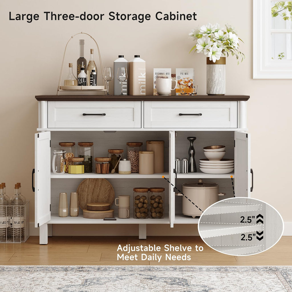 48 Inch Off White Buffet Cabinet with Storage M22577