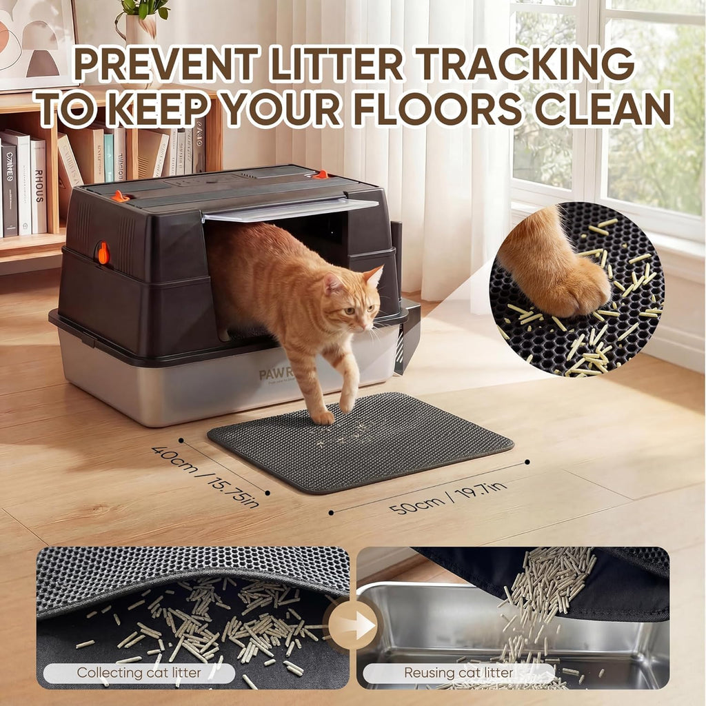 XL Stainless Steel Enclosed Cat Litter Box with Flip-Up Lid J34825