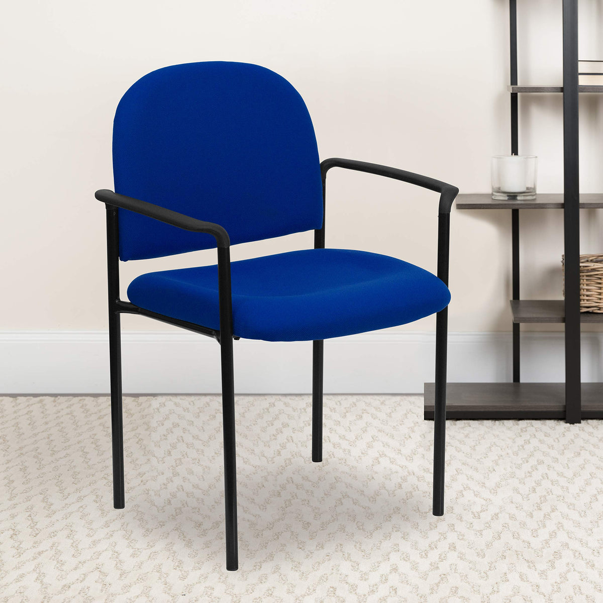 Navy Fabric Stackable Steel Side Chair M700