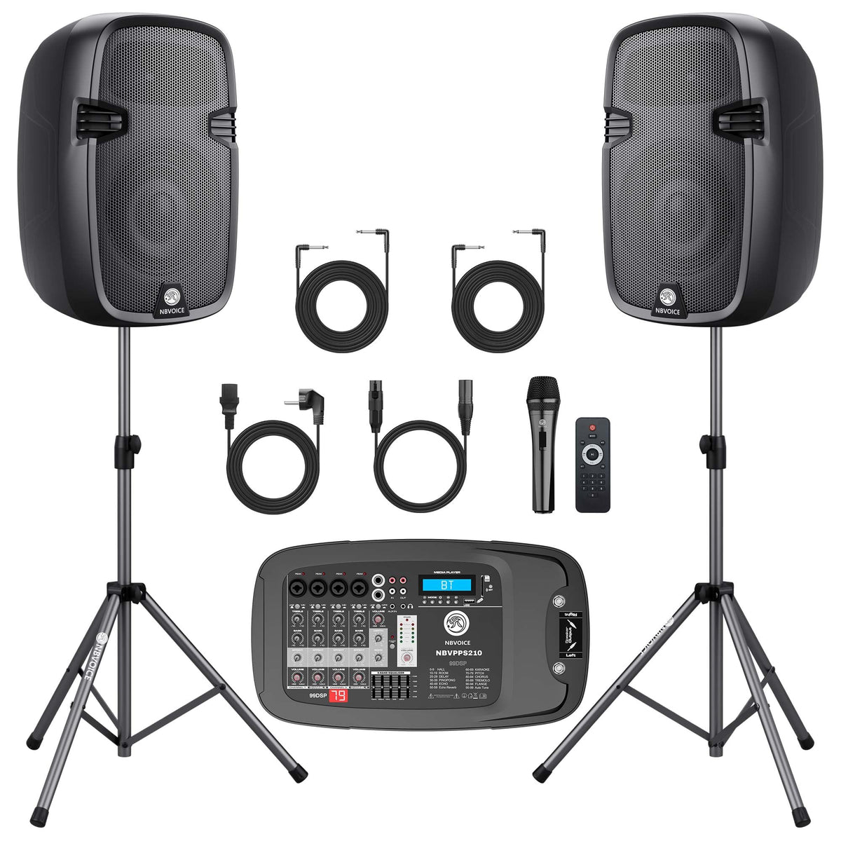10" 600W Powered PA System with 8-Channel Mixer B668627