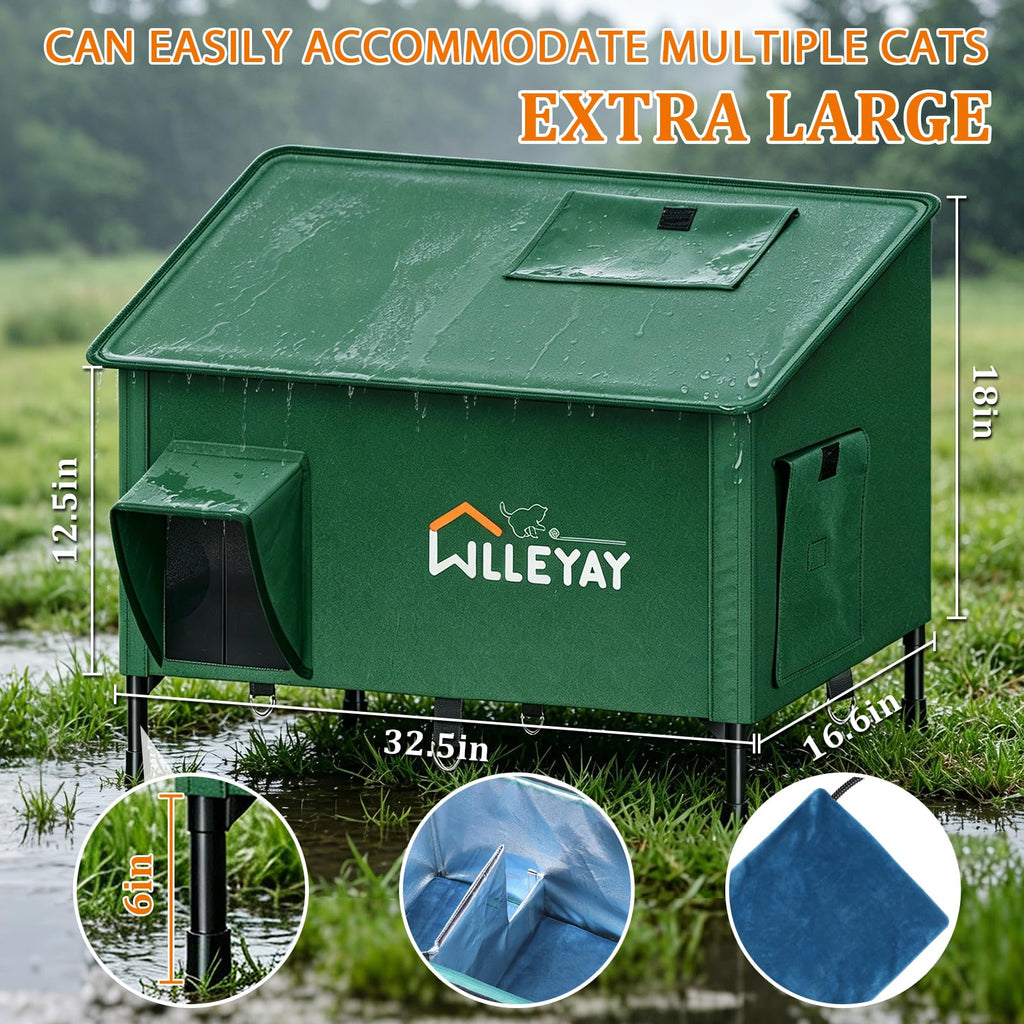 Extra Large Collapsible Heated Cat House S495
