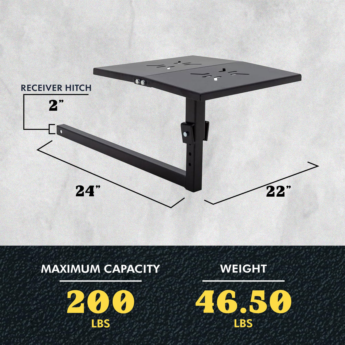 Folding Hitch-Mounted Steel Work Bench Q600