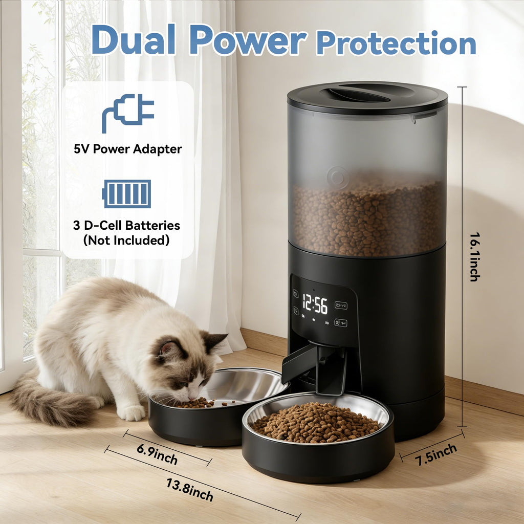 Automatic Cat Feeder 6L Black Q915