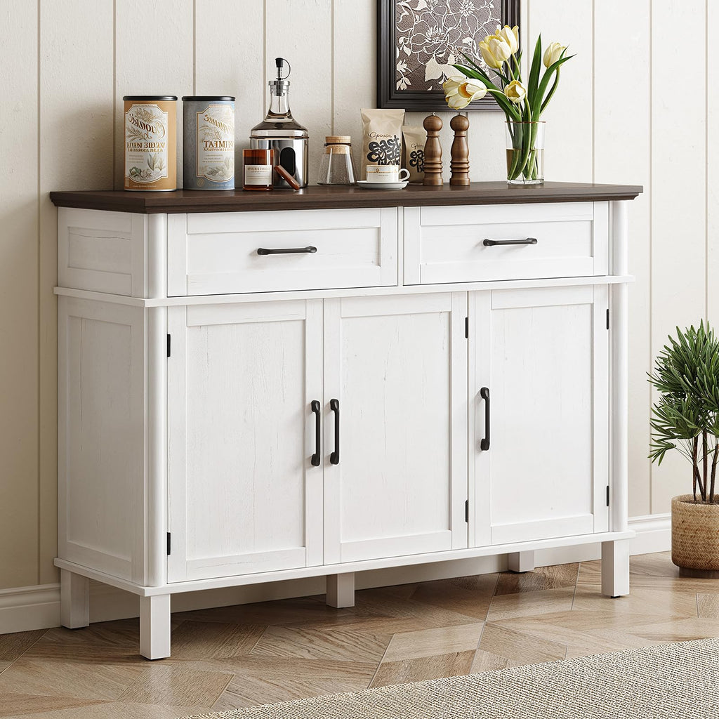 48 Inch Off White Buffet Cabinet with Storage M22577