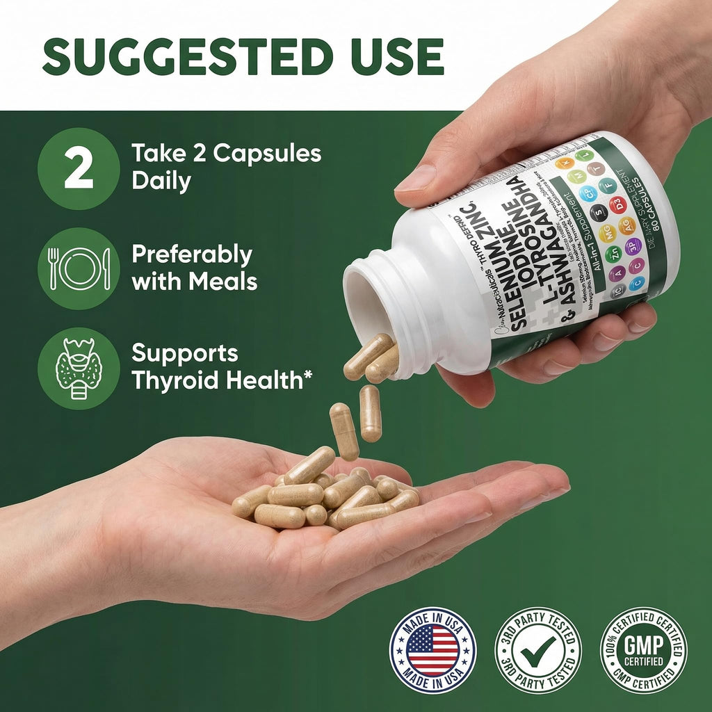 Selenium Iodine Thyroid Support Capsules H33412