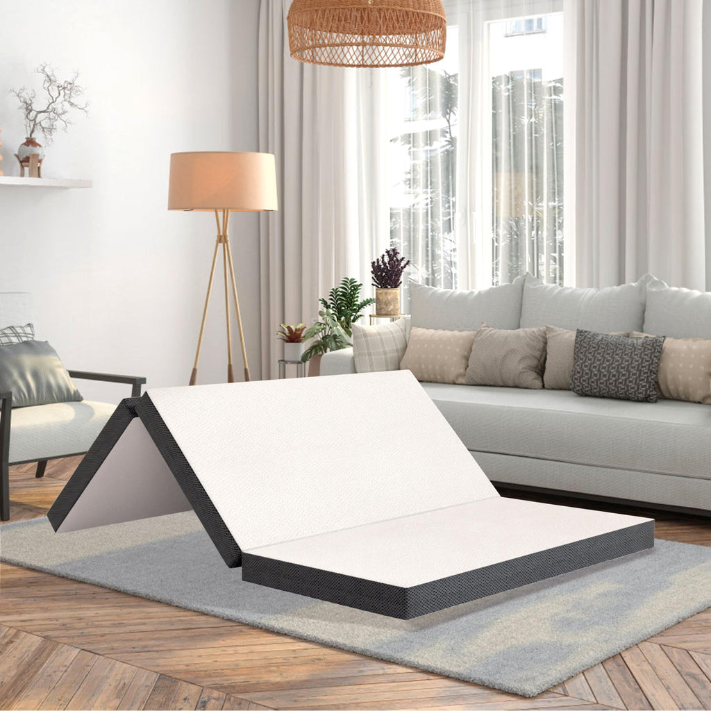 Tri-Fold Gel Memory Foam Mattress with Washable Cover, 3 Inch Queen V265396