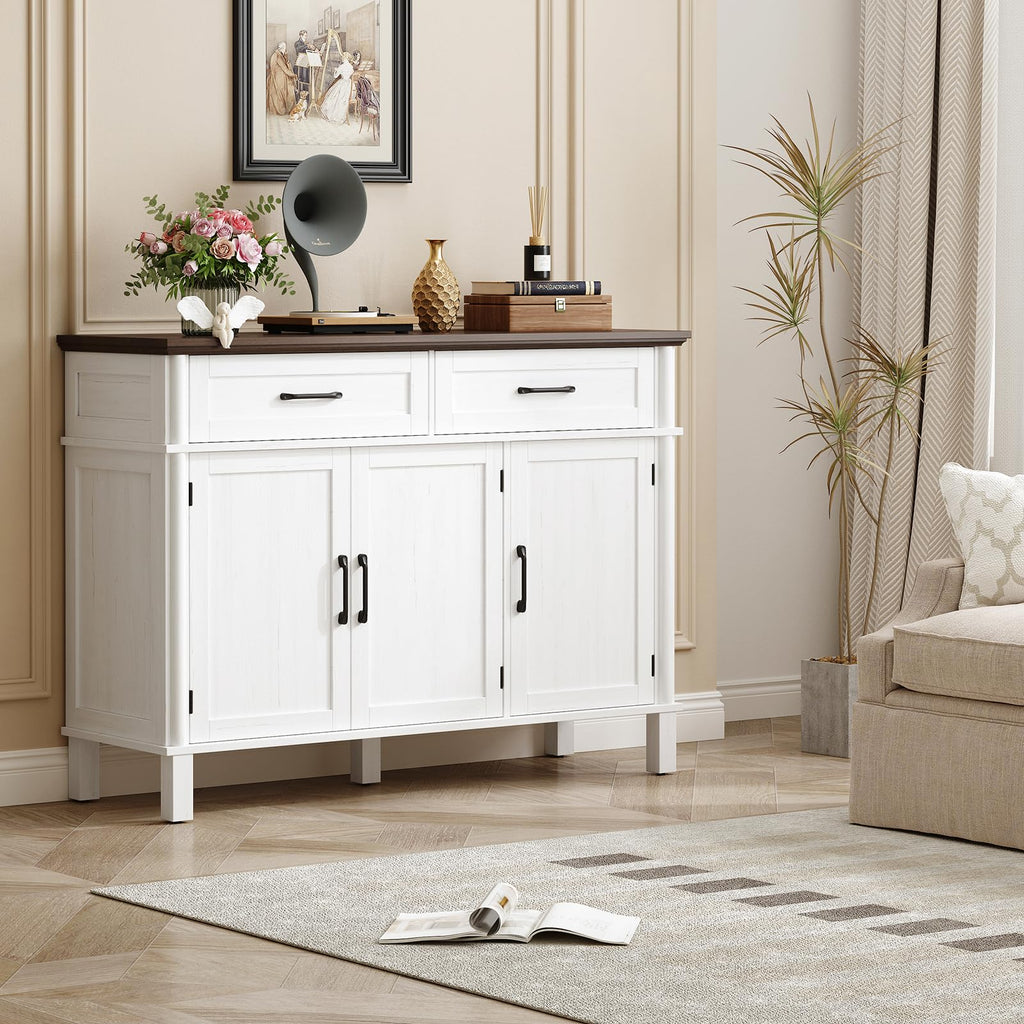 48 Inch Off White Buffet Cabinet with Storage M22577