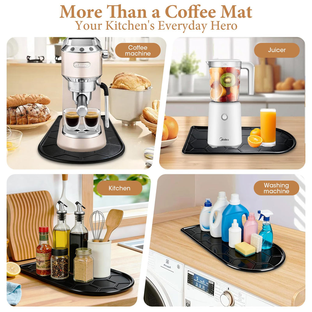 Silicone Coffee Mat 16.1"x8.1" Black G158
