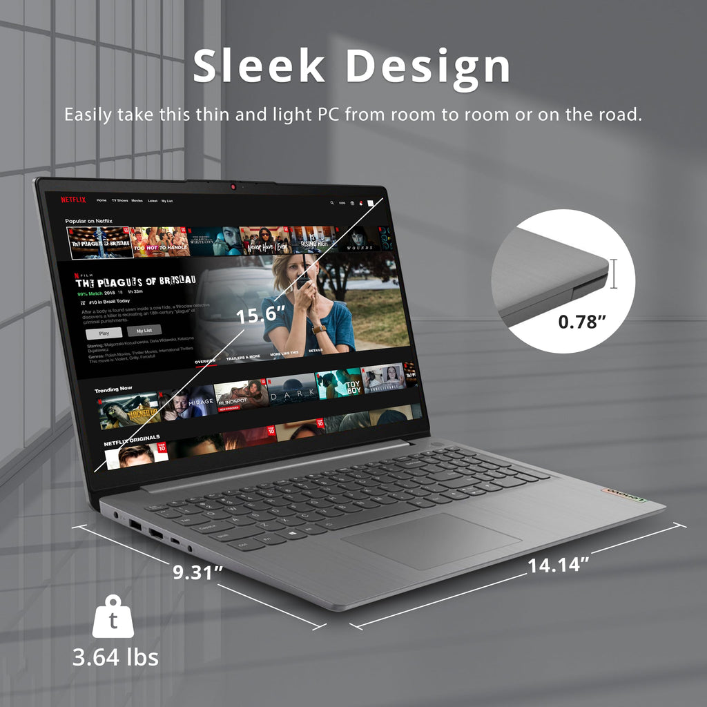 15.6" FHD Touch Laptop, Intel i3, 8GB RAM, 256GB SSD, Grey V288258