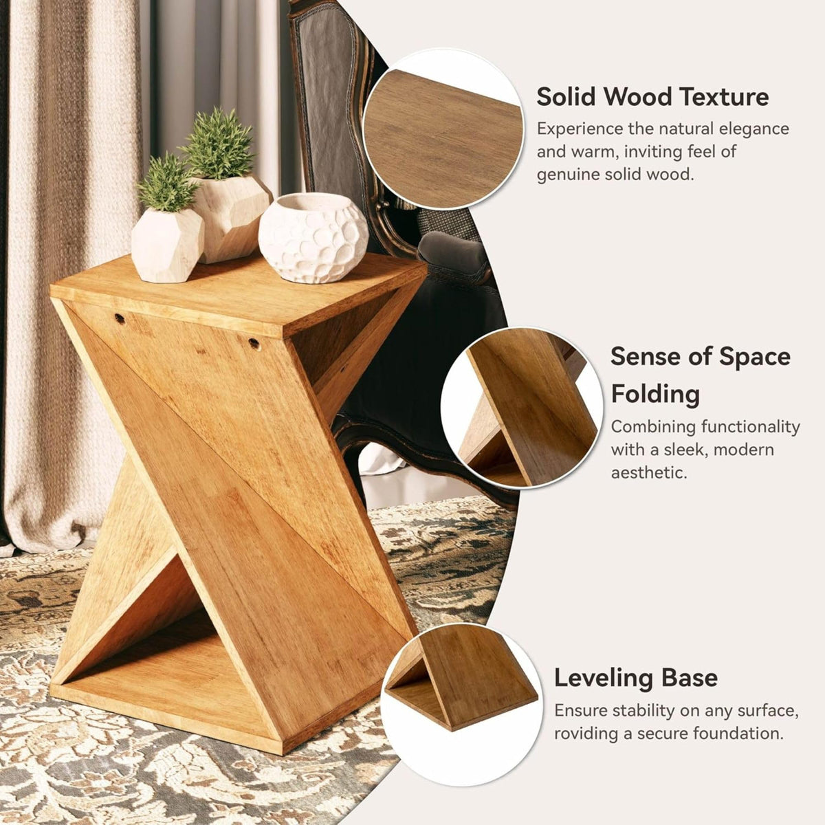 Rustic Farmhouse End Tables Set of 2 P2857