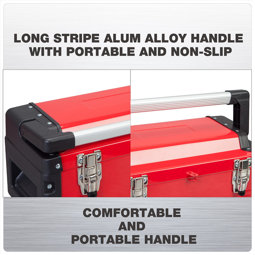 16" Inch Steel Metal Tool Box with Removable Tray V2470