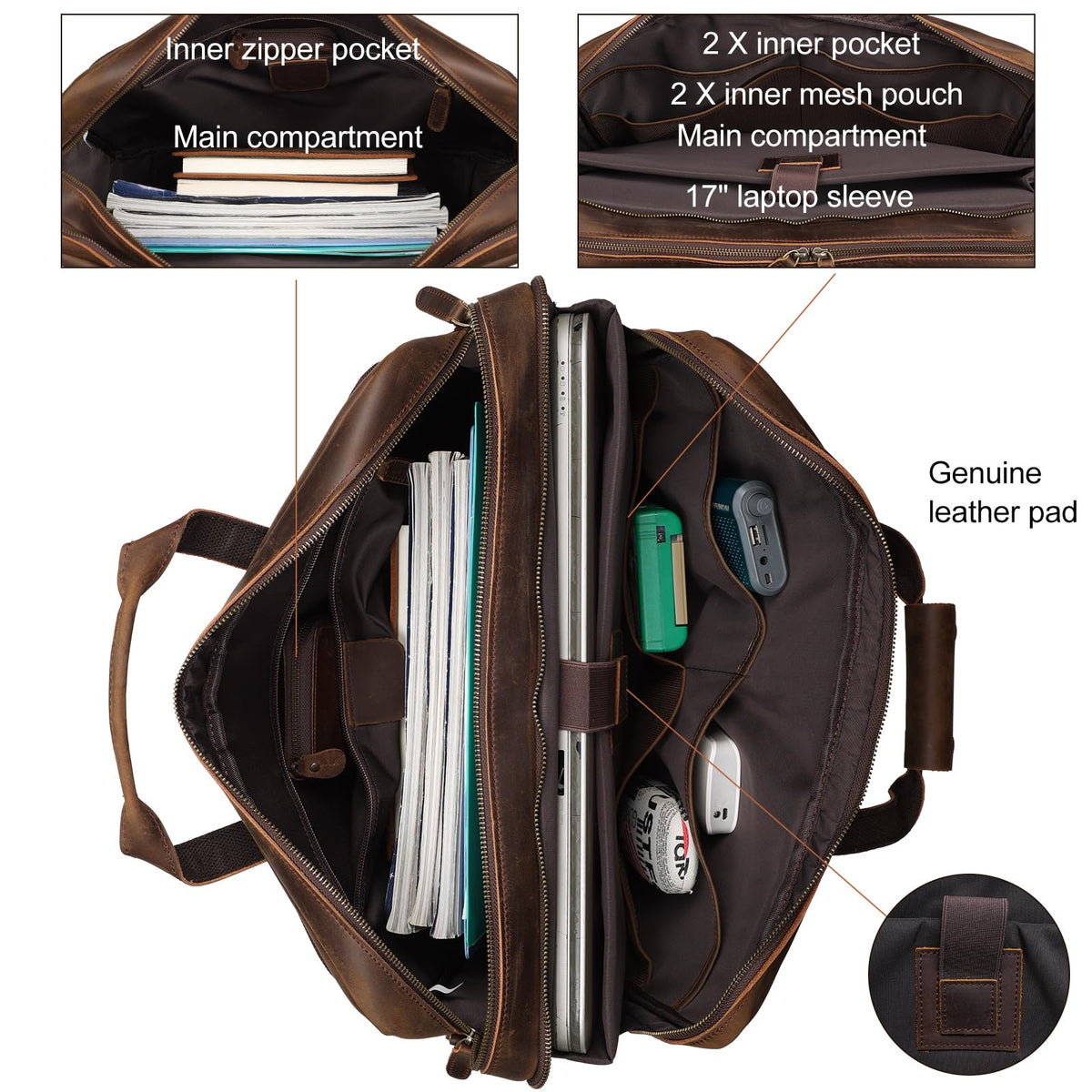 Leather Laptop Briefcase A69831