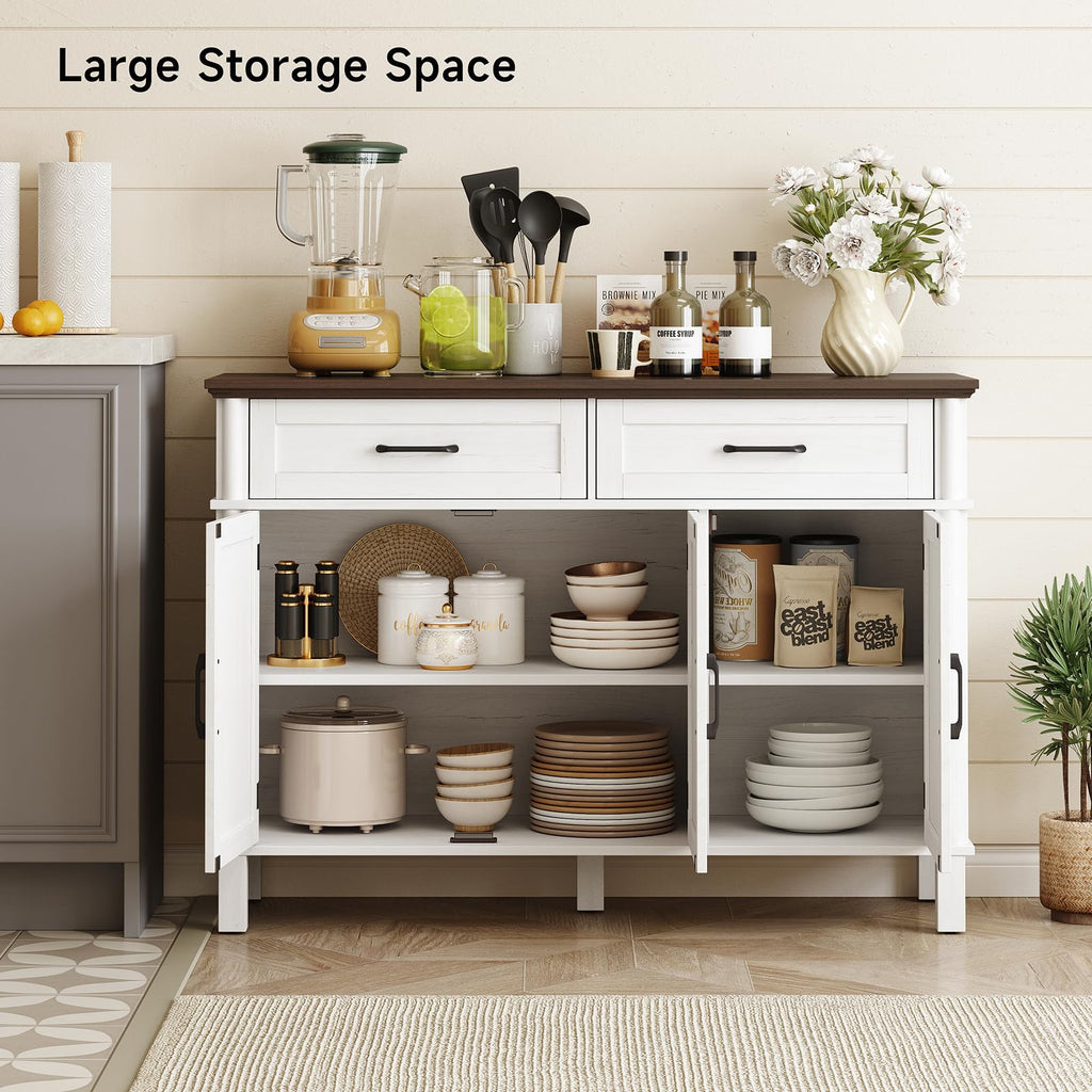 48 Inch Off White Buffet Cabinet with Storage M22577