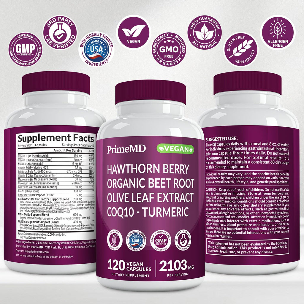 120 Caps Beet Root & CoQ10 Nitric Oxide Support E315
