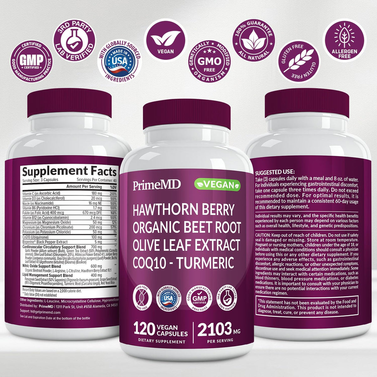 120 Caps Beet Root & CoQ10 Nitric Oxide Support E315