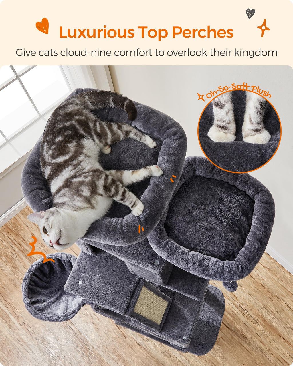 81.1-Inch Multi-Level Cat Tree T5889