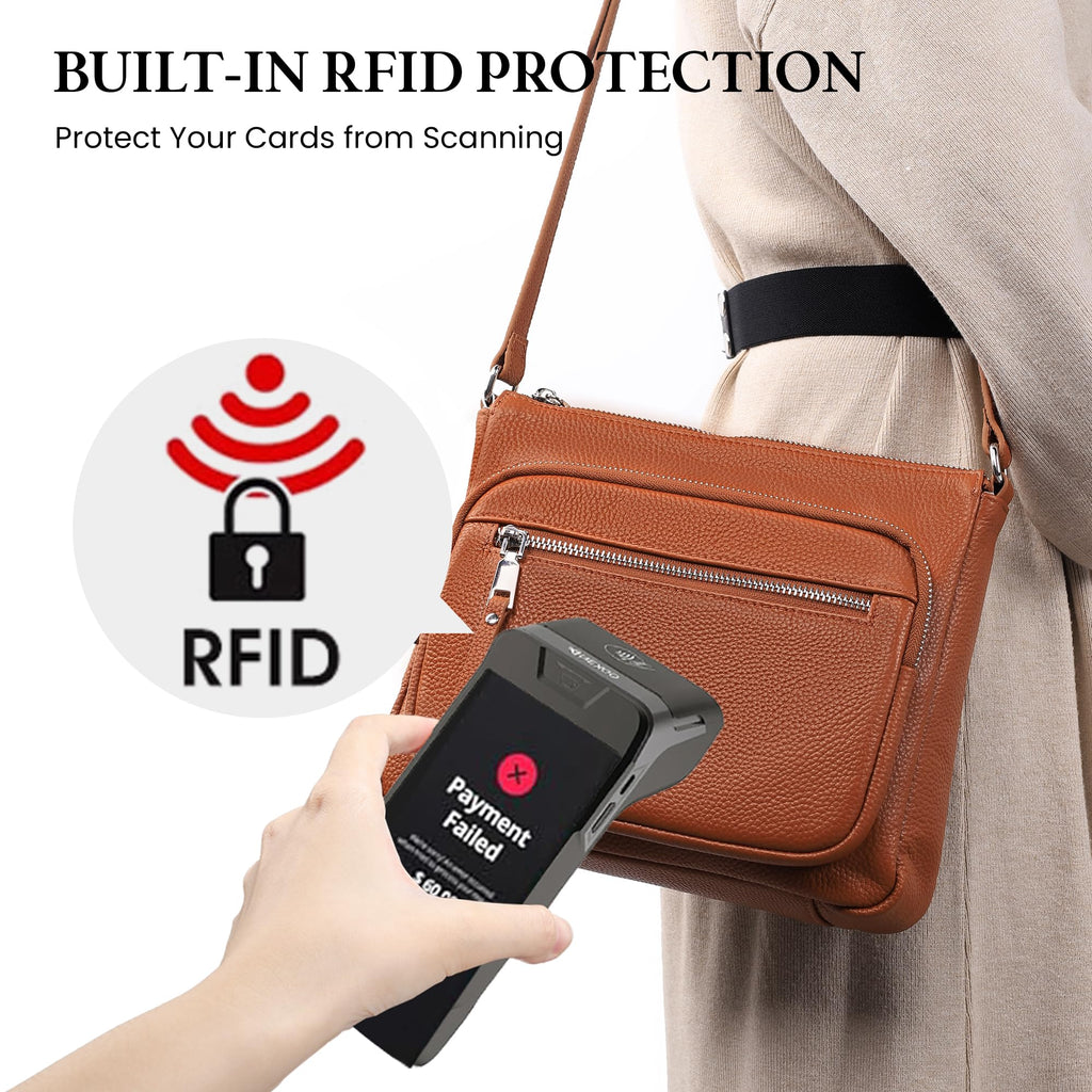 Anti Theft Genuine Leather Crossbody Bag with Wallet P955549