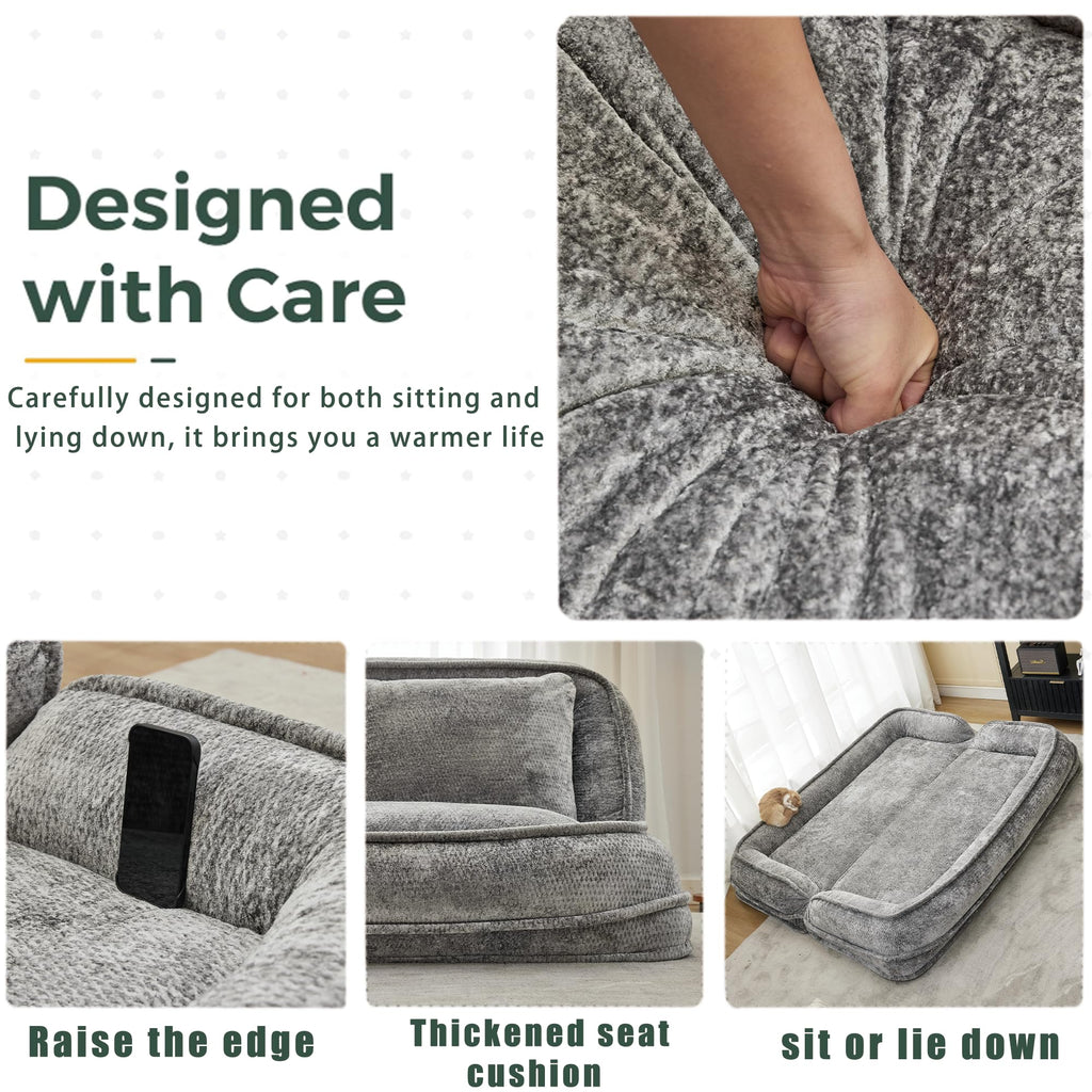 Oversized Convertible Floor Sofa Bed with 3 Pillows X423