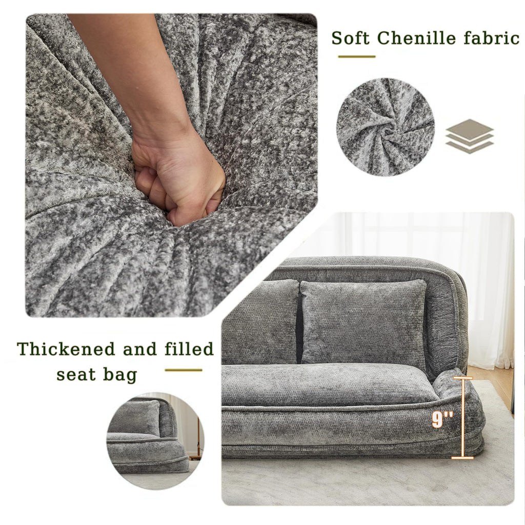 Oversized Convertible Floor Sofa Bed with 3 Pillows X423
