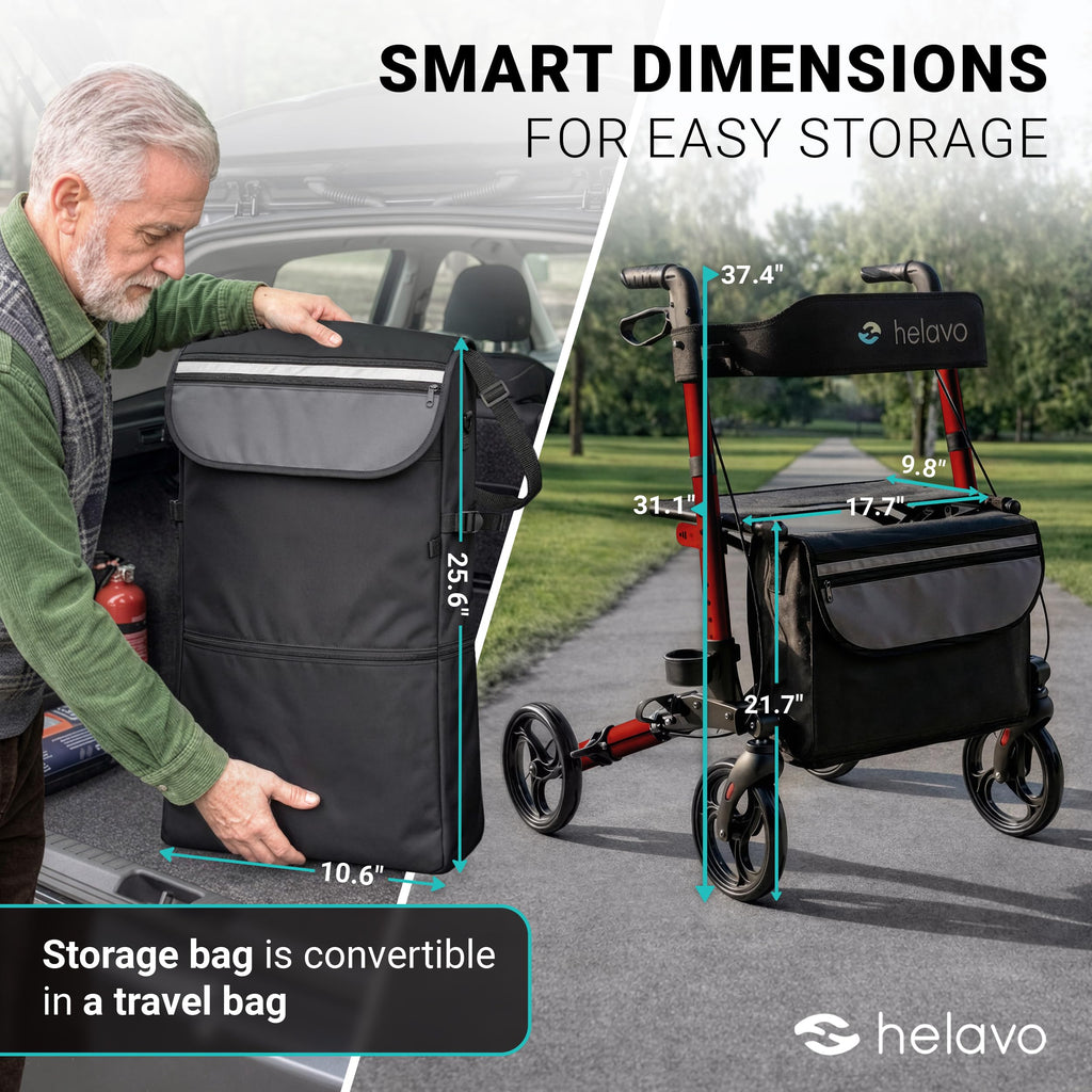 Foldable Lightweight Rollator Walker with Seat N7192