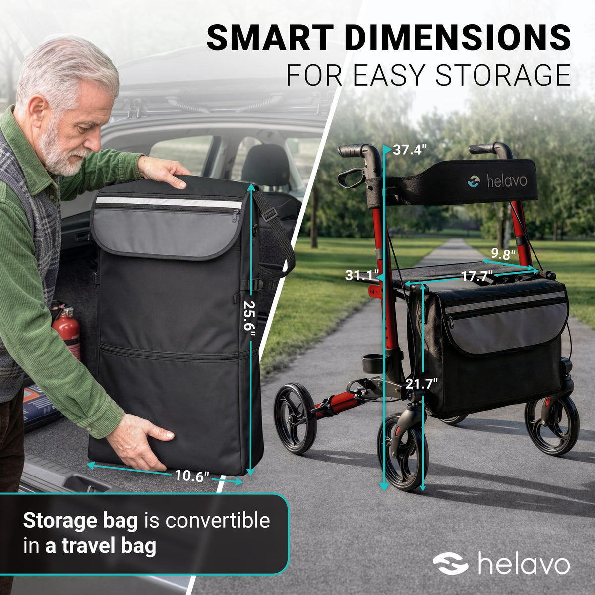Foldable Lightweight Rollator Walker with Seat N7192