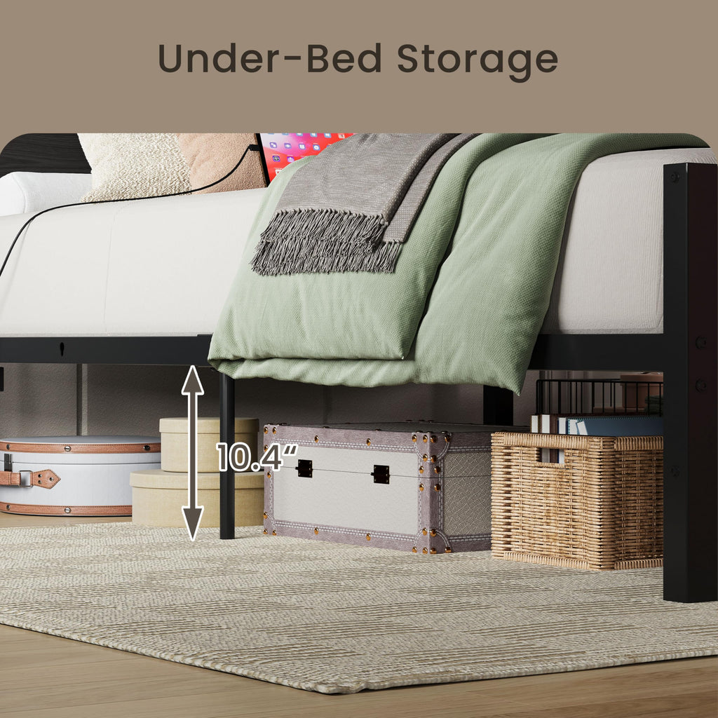 Twin XL Bed Frame with 2 Storage Drawers D124